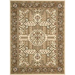 Rhythm Green/ Ivory Rug (1'11 x 7'6)
