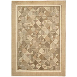 Rhythm Green/ Light Gold Rug (7'8 x 10'10)