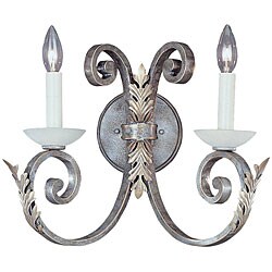 Acanthus 2-light Silver Patina Wall Fixture