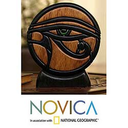 Ishpingo Wood 'Eye of Horus' Sculpture (Peru)