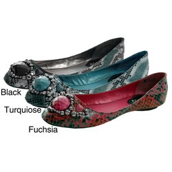Bamboo by Journee Women's Python Print Ballet Flats