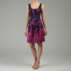 Spense Women's Navy Paisley Floral Dress