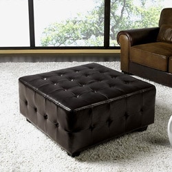 Bentley Leather Square Cocktail Ottoman