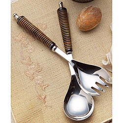 Set of 2 Round Handled Serving Utensils (India)