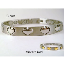 Magnetic Silver Hearts Bracelet
