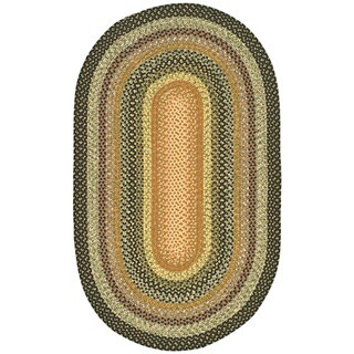 Hand-woven Indoor/Outdoor Reversible Multicolor Braided Rug (4' x 6' Oval)