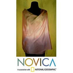 Silk and Wool 'Natural Radiance' Shawl (India)