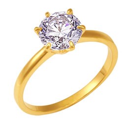 NEXTE Jewelry 14k Gold Overlay Clear Cubic Zirconia Bridal-inspired Solitaire Ring