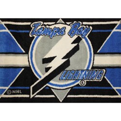 NHL Tampa Bay Lightning Black/ Blue Rug (1'6 x 2'4)