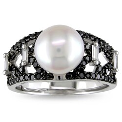 14k Gold Pearl and 1/2ct TDW Diamond Ring (H-I, I1-I2) (8.5-9 mm)