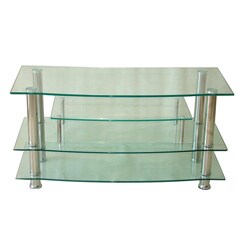 Glass Plasma and Chrome Entertainment Center