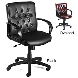 Boss Button-tufted Mid-back Bonded Leather Executive Chair