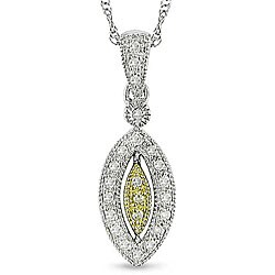 10k Two-tone Gold 1/10ct TDW Diamond Necklace (H-I, I2-I3)