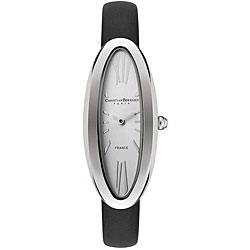 Christian Bernard Women's Stainless Steel Black Satin Strap Watch