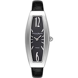 Christian Bernard Women's Rounded Rectangle Case Black Dial Watch