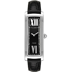 Christian Bernard Women's Black Dial Leather Strap Watch