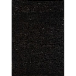 Hand-knotted Vegetable Dye Solo Liquorice Hemp Rug (3' x 5')