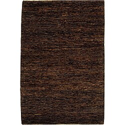 Hand-knotted All-Natural Earth Brown Hemp Runner (2'6 x 12')