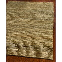 Hand-knotted All-Natural Hayfield Beige Hemp Rug (8' x 10')