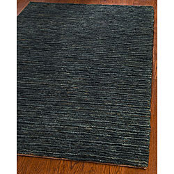 Hand-knotted All-Natural Charcoal Grey Hemp Rug (5' x 8')