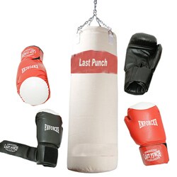 Pro Quality Set of 2 Pairs Boxing Gloves and Punching Bag 