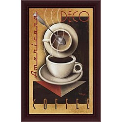 Michael L. Kungl 'Americana Deco Coffee' Framed Canvas Art