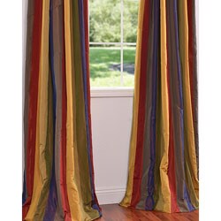 Signature Stripe Faux Silk Taffeta 50x108-inch Curtain Panel