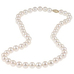 DaVonna White Freshwater Pearl 20-inch Strand (9-10 mm)