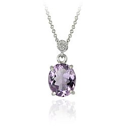 Glitzy Rocks Sterling Silver Amethyst and Diamond Accent Necklace