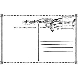 Unity Stamp 'Vintage Postcard' Unmounted Red Rubber Stamp