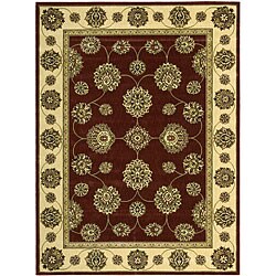 Golden Saga Brick Red Viscose Rug (2' x 5'9)