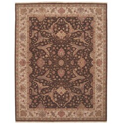 Hand-knotted Ancestry Brown Wool Runner (2'6 x 8')
