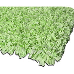 Handmade Jersey T-shirt Green Cotton Shag Rug (2'6 x 4'2)