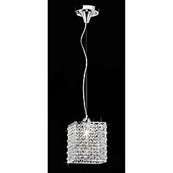 Chrome/ Crystal 1-light Mini Pendant Square Chandelier