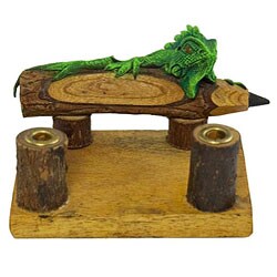Iguana Carving Pen and Business Card Holder (Thailand)