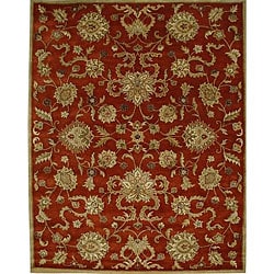 Alliyah Handmade Rusty Orange New Zealand Blend Wool Rug ('8x10')