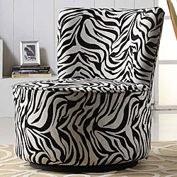 Moda Zebra Print Round Swivel Chair