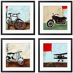 Joel Ganucheau 'Transportation Series' 4-piece Framed Art Set