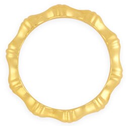 14k Gold over Sterling Silver Imperial Bamboo-style Chi Band (3.5 mm)