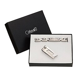 Colibri Men's 'Blade' Stainless Steel Bracelet and Money Clip Gift Set