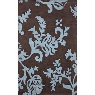 Hand-tufted Alexa Pino Collection Floral Blue Rug (4' x 6')