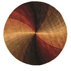 Hand-tufted Round Swirl Wool Rug (4' Round)