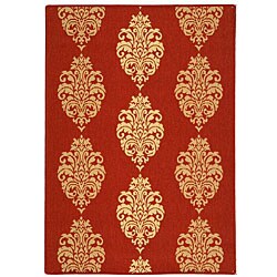 Indoor/ Outdoor St. Martin Red/ Natural Rug (2'7 x 5')