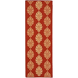 Indoor/ Outdoor St. Martin Red/ Natural Runner (2'4 x 9'11)