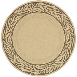 Indoor/ Outdoor Tranquil Natural/ Brown Rug (6'7 Round)
