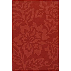 Hand-tufted Mandara Red Wool Rug (5' x 7')