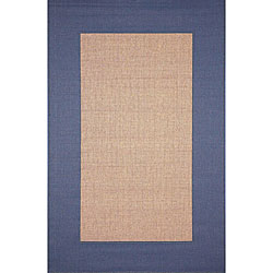 Border Blue Outdoor Rug (3'3 x 4'11)