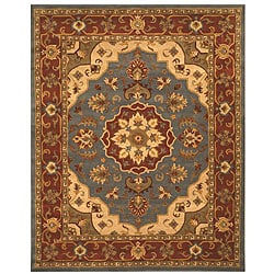 Hand- tufted Maya Blue Wool Rug (7'9 x 9'9)