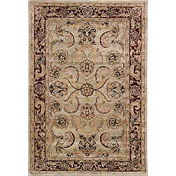 Handmade Bukan Light Green Wool Rug (3' x 5')