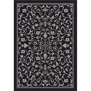 Indoor/ Outdoor Resorts Black/ Sand Rug (2'7 x 5')